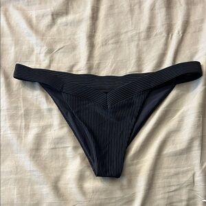 Frankie's Bikinis Georgia Black Ribbed Bikini Bottom
